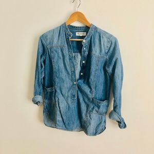 Madewell Button Up Chambray with Pockets XS